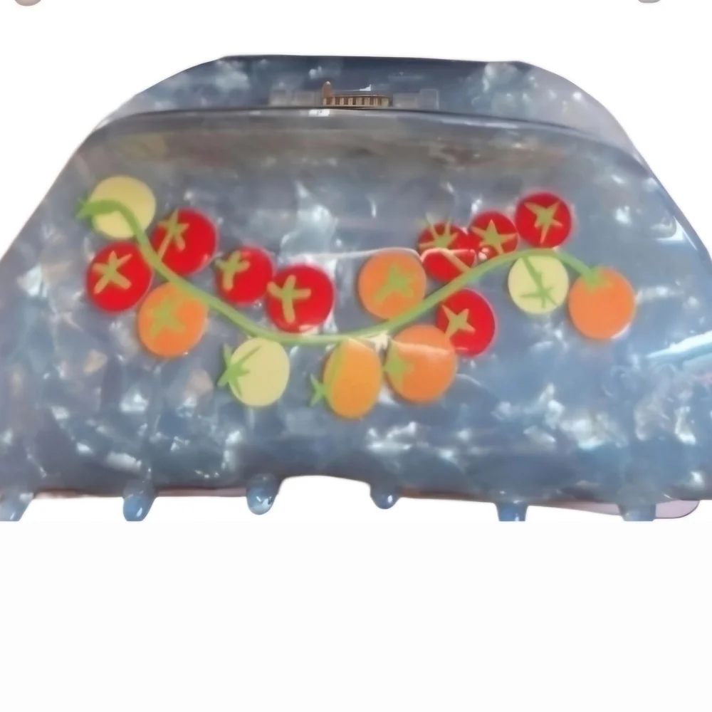Frasier Sterling Olive and Tomato Large Hair Clip Set - Picture 4 of 5